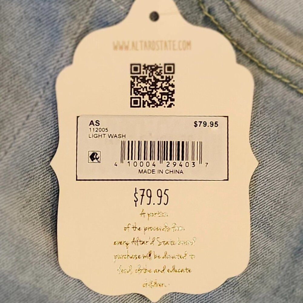 Altar'd State Retro Flared Bottoms Women’s Boho Jeans Light Wash High Rise NWT - Picture 4 of 5